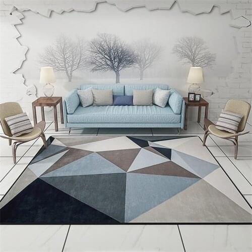 Modern Scandinavian Triangles Geometric Parlor Living Room Decorative Carpet Floor Door Mat Pad Bathroom Kitchen Area Rug Grey