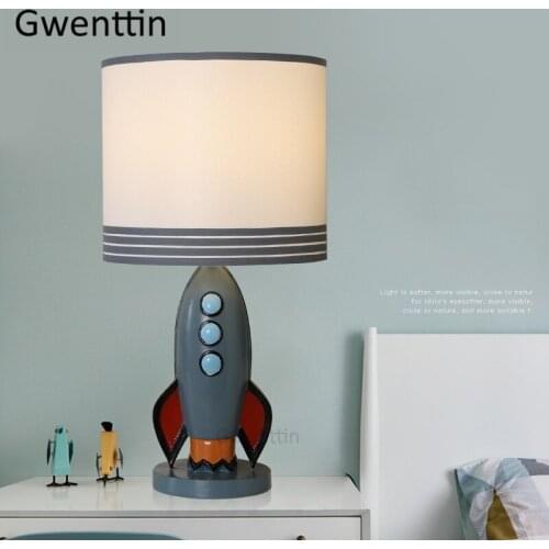 Mediterranean Rocket Table Lamps for Bedroom Bedside Childrens Room Cartoon Lamp Nordic Led Desk Stand Light Fixtures Art Decor