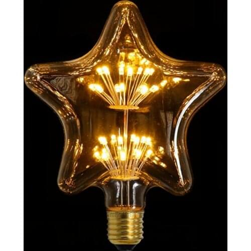 Pentagram LED Edison Bulb E27 220V Vintage Led Filament Warm White Bulb
