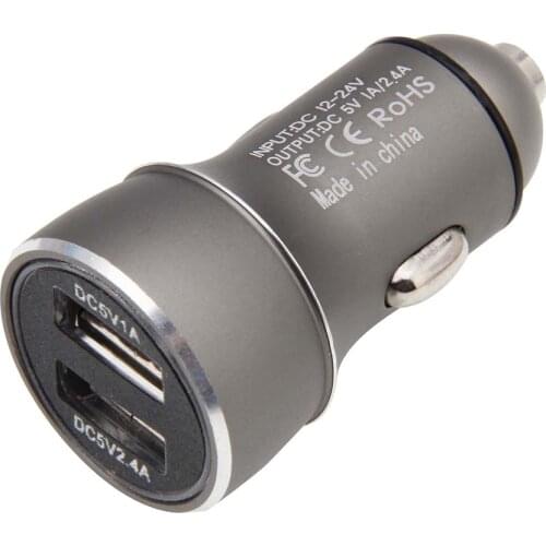 Universal Dual USB Car Charger Adapter Metal Flat Mobile Phone Charging 5V 2-Ports Phone Car Charger 300pcs/lot