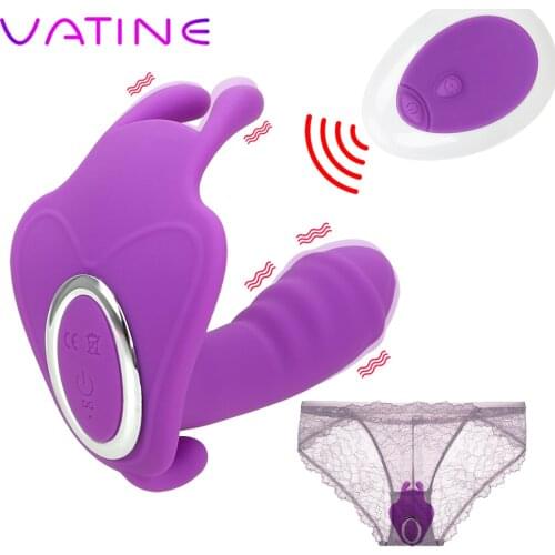 VATINE 10 Speed Wearable Butterfly Dildo Vibrator Vibrating Panties Clitoris Stimulator G Spot Massager Sex Toys for Women