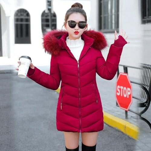 2020 Winter Women Lady Clothing Female Jacket Long Parka Big fur collar Slim Coat Outwear Oversize Plus Size 5XL 6XL