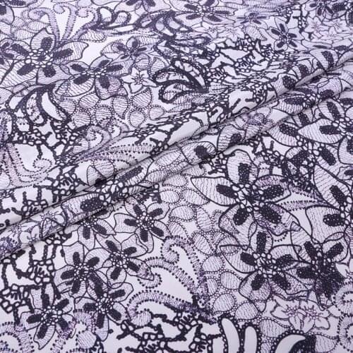 1 Meter 100% Natural Lace Style Printing Silk Crepe De Chine Garment Fabric