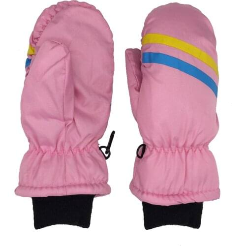 1Pair Children Kids Winter Snow Warm Gloves Outdoor Sports Boys Girls Ski Windproof Waterproof Thicken Mittens Keep Finger Warm