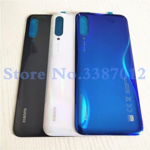 100% Original New Glass Back Battery Cover For Xiaomi Mi A3 CC9E Rear Case Housing Door With Adhesive