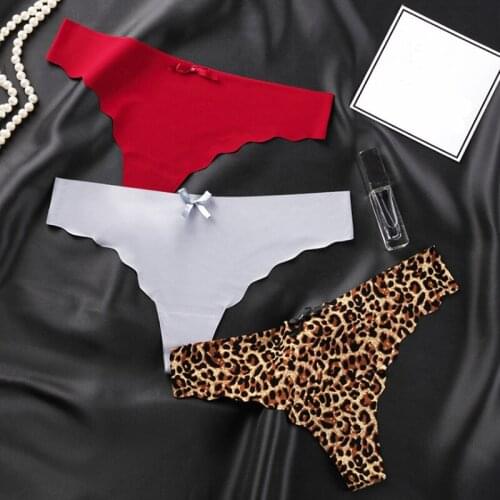 2pcs Women Sexy Lingerie Temptation Low-waist Panties Thong No trace Breathable Underwear Female G String Intimates