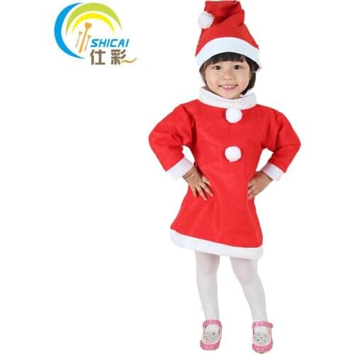 2017 new fashion childrens Santa Claus costume dress Christmas show dress men and women models costumes costume suits