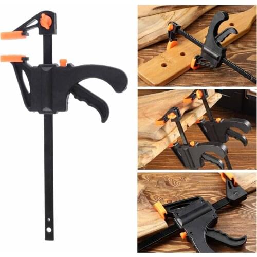 4 Inch Clip Quick Ratchet Release Speed Squeeze Woodworking Work Bar F Clamp Clip Hand Vise Kit Spreader Gadget DIY Hand Tools