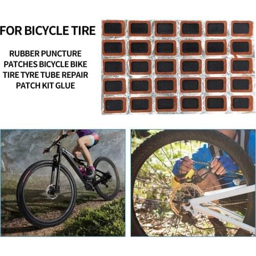 48pcs Bike Tire Patch Bicycle Tyre Tube Puncture Repair Rubber Patches Set Inner 38*25mm Square Bicycle Tire Patch Repair Tool