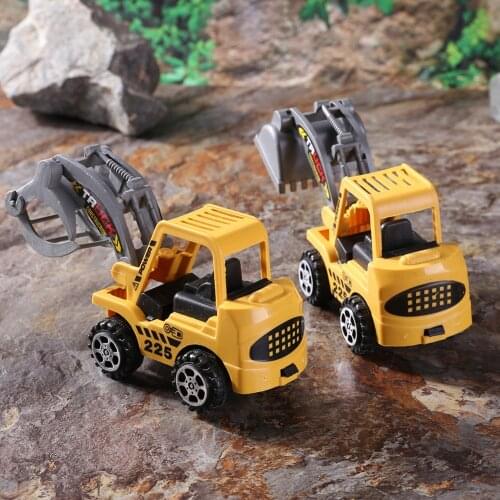 6pcs/lot Mini Car Toys Diecast Vehicle Sets Construction Bulldozer Excavator Engineering Vehicle Kit Kids Mini Engineering Car