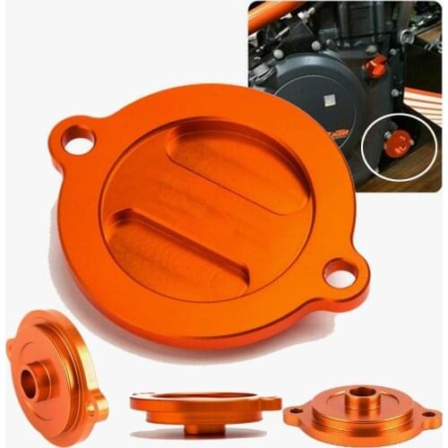 Motorcycle Accessories protector Orange Cover Engine Oil Filter Cover Cap For KTM DUKE 125 200 250 390 690 2013-2016 2017 2018