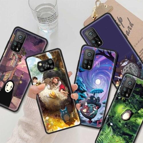 Anime Totoro Ghibli Spirited Phone Case For Mi Poco X3 NFC Pro M3 F3 10 10t Lite Soft Black TPU Bumper Fundas Smartphone