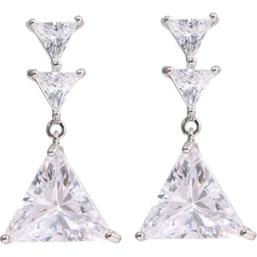 Bettyue Fashion Geometry Earring For Women Modern Style Triangle Cubic Zircon Jewelry Party Delicate Dress-Up Distinctive Gift