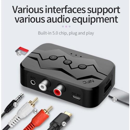 Bluetooth RCA Receiver 5.0 Aptx Ll 3.5mm Aux Wireless Adapter