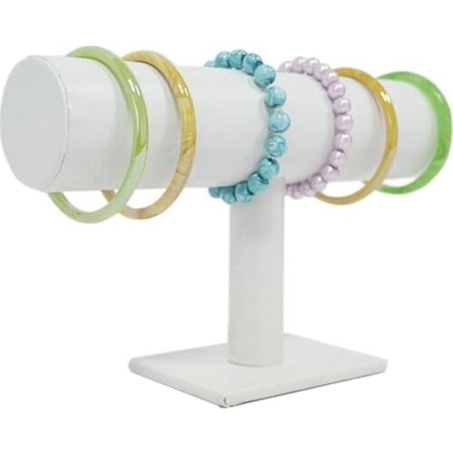 Black Velvet/leather t Bar Rack Organizer Hard Stand Holder for Bracelet Chain Necklace Watch Fashion Jewelry Display