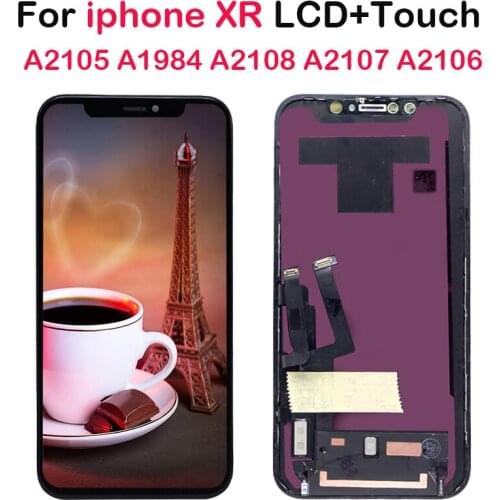 Black LCD For Apple iphone XR LCD Display Touch Screen+Tools Tempered Glass Assembly Replacement For A2105 A1984 A2108 A2106 LCD