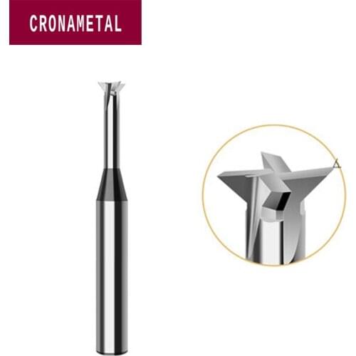 CRONAMETAL Solid Carbide Tungsten Dovetail Milling Cutter 45° 60° CNC Tool Router Bit End Mill For Processing Aluminum