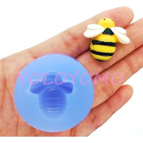 D786YL Bee Silicone Mold Miniaturesweet Sugarcraft Cupcake Decoration Resin Art Clay Craft 24.8mm x 14.5mm