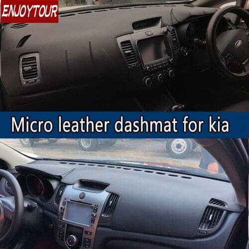 For KIA K3 Sephia Sephia frote 2004-2018 Leather Dashmat Dashboard Cover Pad Dash Mat 2009 2010 2011 2012 2013 2014 2015 2017