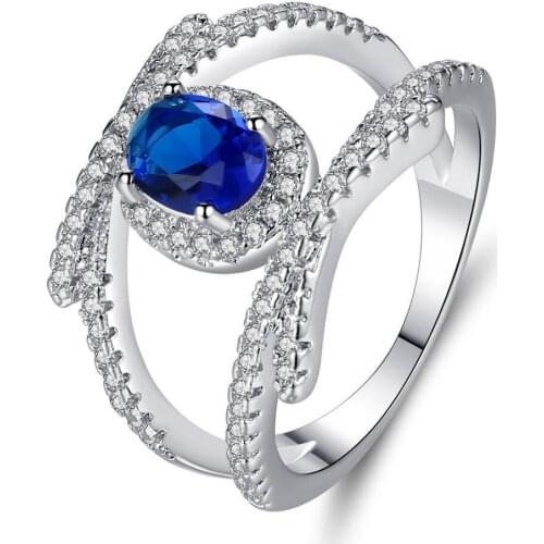 Supply Source X-shaped Double Row Bifurcated Zircon Ring Fashion Hollow Full Diamond Ring Charm Jewelry