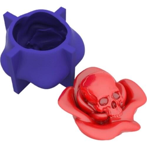 Rose Flower Skull 3D Candle Soap Mould DIY Candle Epoxy Mold Handmade Candles Aroma Wax Soap Molds for Decoration
