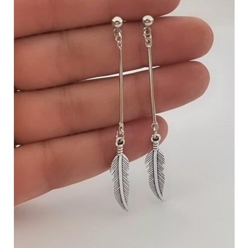 Pretty feather earring Long Tassel Dangle Earrings Fashion Feather Earring Jewelry Women gift