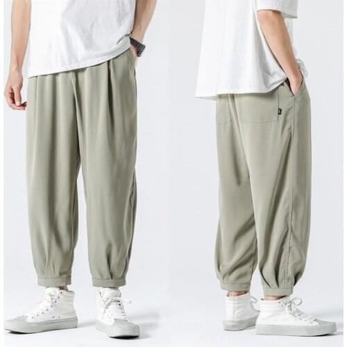 Summer 2021 Men Sport Pants Baggy Big Size Elastic Waist Jogging Trousers Solid Casual Fashion Pants Pantalones De Los Hombres