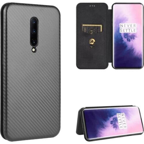 For OnePlus 7 Case Luxury Flip Carbon Fiber Skin Magnetic Adsorption Case For OnePlus 7 Pro OnePlus7 Phone Bags