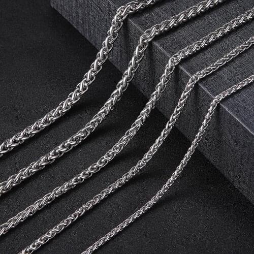 Skyrim Men 60cm Long Keel Chain Necklace 4-7 mm Wide Stainless Steel Punk Male Statement Chains Jewelry Gift Wholesale