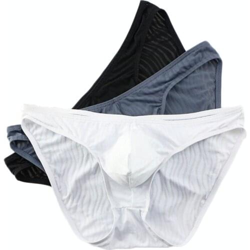 3PCS/Lot Mens underwear Sexy Front Convex Mens Briefs Comfortable Breathable Elastic Bag High Quality Underwear Men Briefs