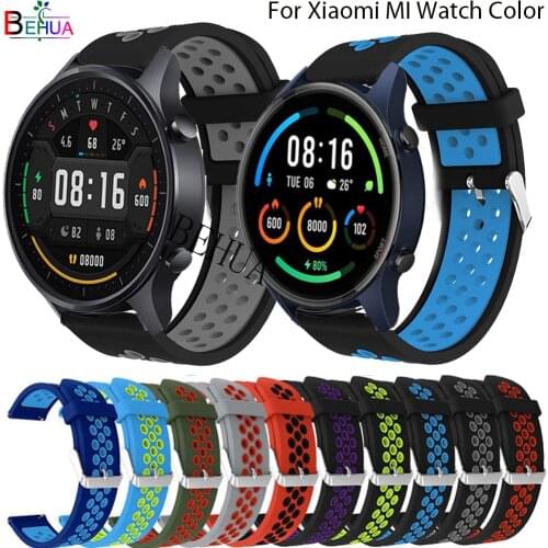 BEHUA Soft Silicone Strap For Xiaomi MI Watch Color Smart WatchStrap For Samsung Galaxy Watch 3 45mm Bracelet Correa Wrisband