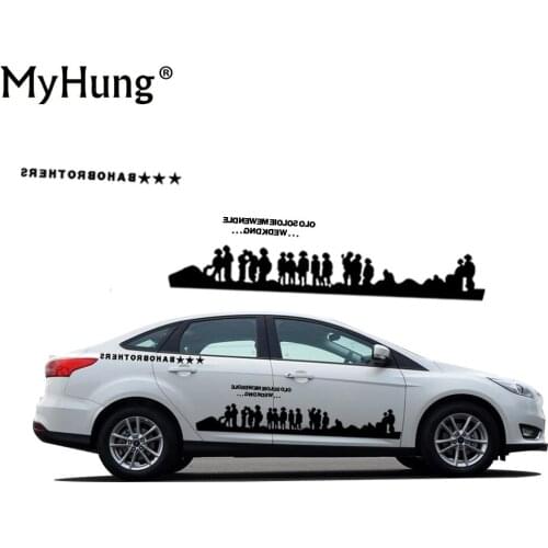 DIY 2 PCS A Lot Personality For Ford Fox Car Styling Waterproof Car Stickers ARMY World War II Soldier Character Car Decals