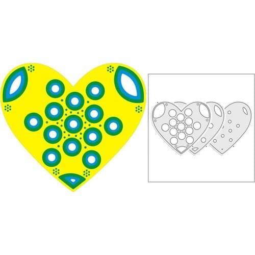 New 2021 Layered Cute Dotted Hearts Metal Cutting Dies for DIY Scrapbooking and Card Making Decorative Embossing Craft No Stamps