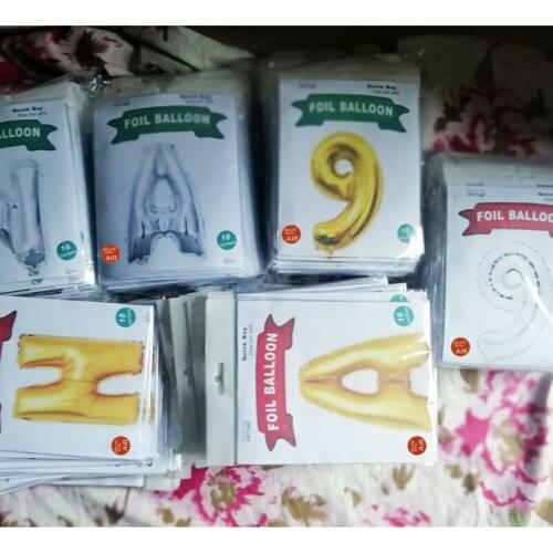 Independent packaging for retail alphabet from A to Z /number from 0 to 9 foil balloons 16inch party supplies wedding decoration