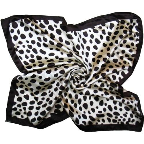 Square Scarf Hair Tie Fashion Korean Print Animal Leopard Business Small Head neck Satin Silk Scarf For Women