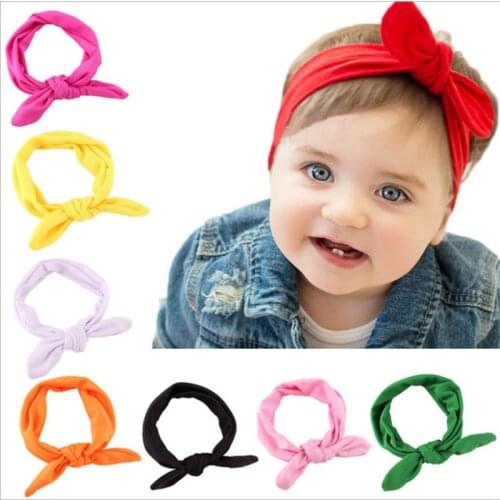 Cute Kids Girls Headband Rabbit Bow Ear Hairband Headwear Hot Sale Turban Knot Head Wraps Children Casual Apparel Accessories