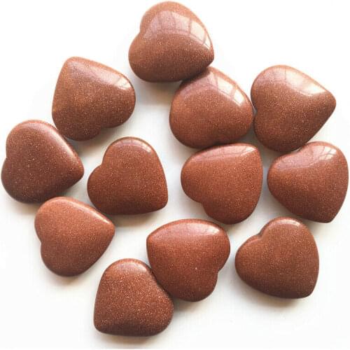 Drop Shipping 1pc Natural Golden Sandstone Crystal Heart Shaped Stone Meditation Healing Polished Natural Stones and Crystals