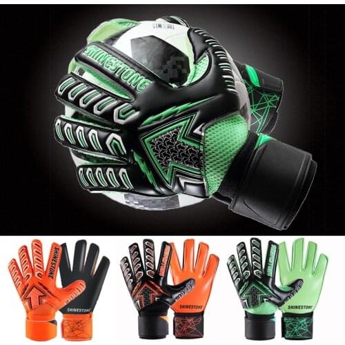 SHINESTONE Non-slip 4mm Latex Adult Professional Soccer Goalkeeper Gloves Finger Protection Football Goalie Gloves