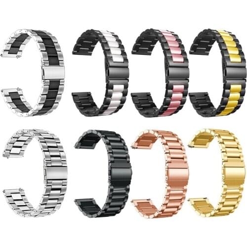 H05A Replacement Strap For Oneplus Watch Strap One plus Smart Watch Double Snap Buckle Three Beads Solid Stainless Steel Stra
