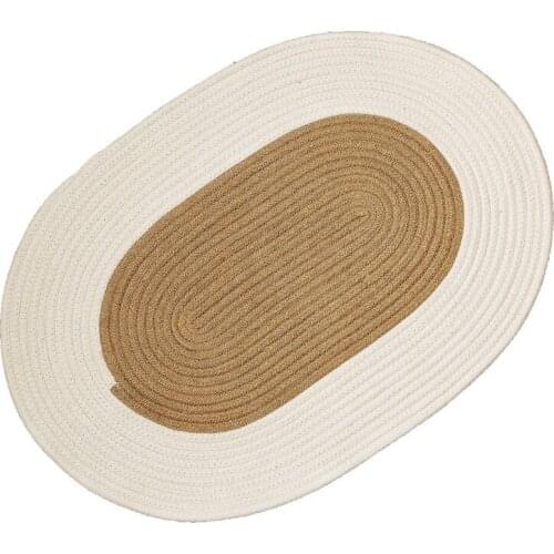 Straw Woven Circular Floor Mat Simple Jute Living Room Bedroom Bedside Carpet