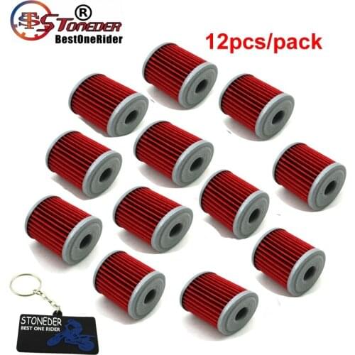STONEDER 12x Oil Filter For KAWASAKI KX450F KX250F KX250 RMZ450 RMZ250 RMX450Z FL125 SDW BETA EVO 250 300 SPORT 4 STROKE