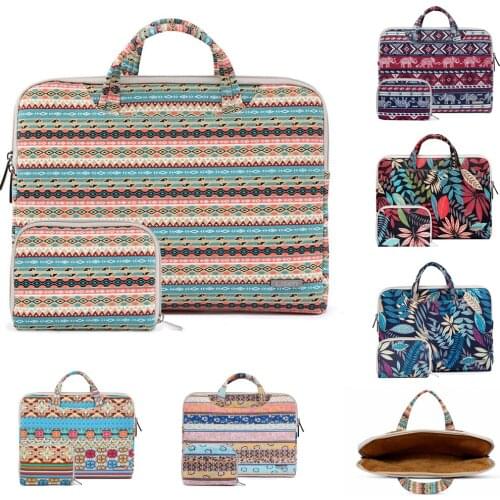 Laptop Bag 13 14 15.6 inch Case Notebook Bag For Macbook Air Pro 13.3 Laptop Shoulder Bag Floral Portable for Xiaomi Notebook