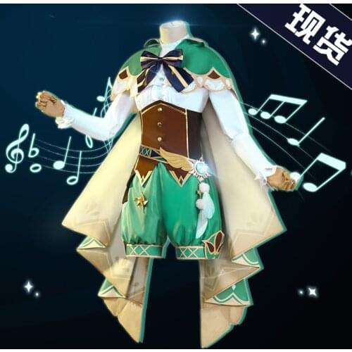 STOCK Genshin Impact Cospaly Venti Costume Anime Game Cosplay Mens Wear 2021 New
