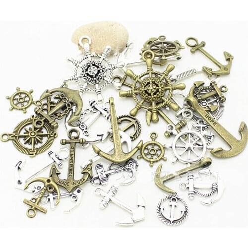 20pcs Vintage Nautical Anchor Charms Antique Metal Charms Zinc Alloy Trendy Anchor Pendant Mixed Charms DIY Handmade Z312
