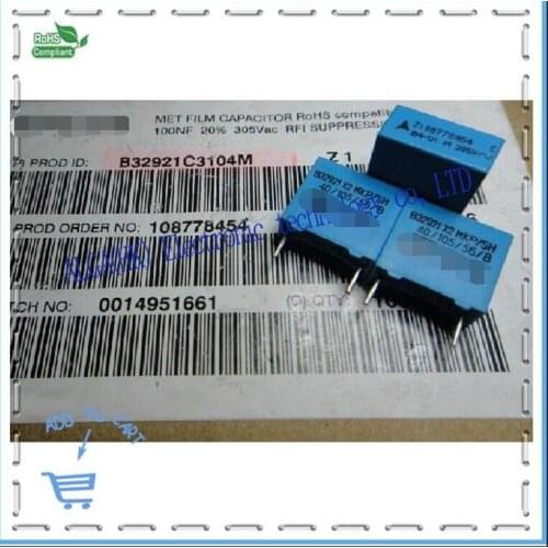 B32921 X2 safety film capacitor 0.1uf 100nf305 vac P10 Accuracy: 20