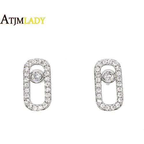 925 Sterling Silver Aaa Micro Pave Zircon Single Cz Charms Earrings Diy Jewelry Fashion Stud Earring Charm For Women