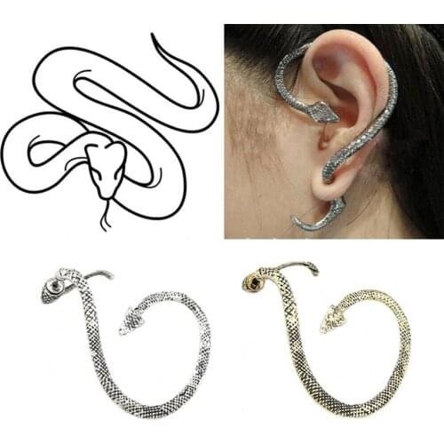 New Fashion Punk Style Twining Snake Shape Earrings Stud Cuff Earrings For Women Style Jewelry Dragon Ear Clip Cartilage