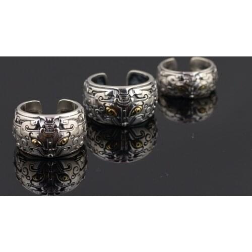 L&P 2018 Jewelry Line Thai Silver Wholesale S925 Pure Silver Antique Style Male Personality Atmosphere Opening Ring