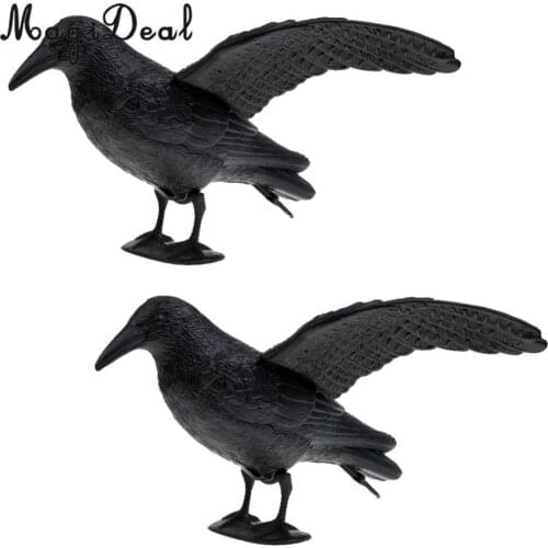 1 Pair High-quality Vivid Full Body Crow Raven Hunting Decoy Hunter Greenhand Gear for Outdoor Hunting Shooting Garden Decoratio