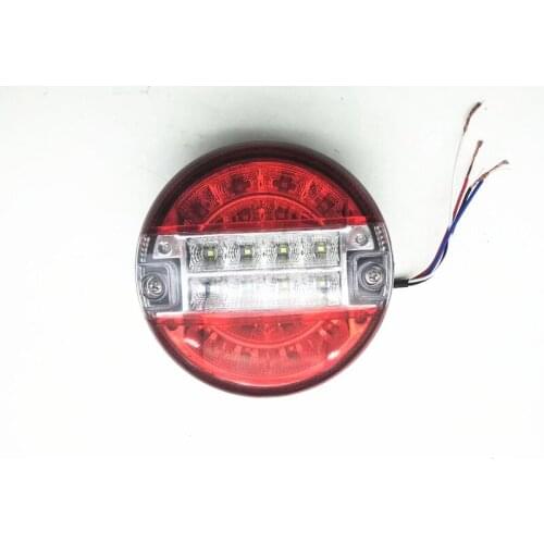 1pcs 10-30v 12v 24v 5.5inch Red white 140mm 20 LED Trailer Truck Stop Tail Lights Amber Turn Signal Round Lamp Rear Light